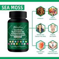 Complément Herbal Tout-en-un à Marque Blanche OEM : Capsules de Mousse de Mer Irlandaise, Fucus et Bardane avec Vitamines C et D3