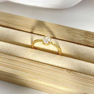 Wholesale Fashion Simple 18K Gold Plated 3A Cubic Zirconia <b>Adjustable</b> <b>Ring</b> Women - Product Image 4