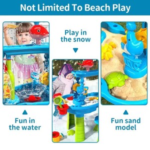 Nueva Mesa de Juego de Agua y Arena de 3 Niveles para Exteriores, Certificada para la Seguridad, de Metal y Plástico ABS, para Niños y Adultos, para Playa y Jardín - Product Image 5