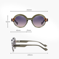 OEM Lunettes de soleil en acétate pour femmes Trendy Vintage Clear Glasses Design S26109 Tac Lentilles polarisées Noir Or Argent Gris Cadres
