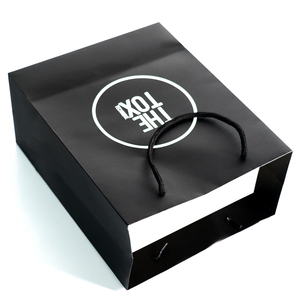 Bolsa de papel blanco personalizada, Asa de cuerda plana roja, embalaje, regalos, bolsas de envío personalizadas, su propio logotipo - Product Image 5