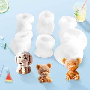 Bear Cartoon Ice Cube Mold Silicone Fondant Cake Mousse Jelly Mold Easy Demoulding For Baking And Hot Pot Base - Product Image 2