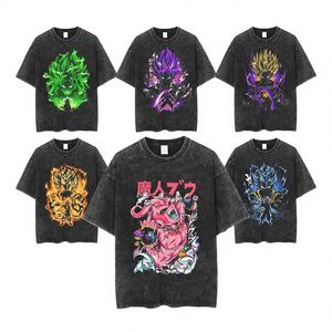 <span class=keywords><strong>T</strong></span>-<span class=keywords><strong>shirt</strong></span> Homme Personnalisé par Fabricants, Noir Épais 100% Coton Délavé à l'Acide, Graphique Vintage Anime <span class=keywords><strong>Dragon</strong></span> <span class=keywords><strong>Ball</strong></span> Z Son Goku - Product Image 1