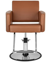 Chaise de coiffure pivotante à 360° style loft en cuir PU, avec repose-pieds réglable et accoudoirs