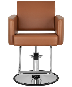 Chaise de coiffure pivotante à 360° style <span class=keywords><strong>loft</strong></span> en cuir PU, avec repose-pieds réglable et accoudoirs - Product Image 3