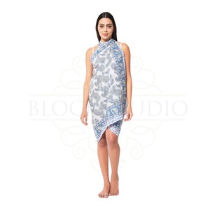 ผ้าซิ่นพิมพ์ลายบล็อกคุณภาพสูงสำหรับผู้หญิง ผ้าคลุมบิกินี่น้ำหนักเบา เหมาะสำหรับใส่ไปเที่ยวทะเลและรีสอร์ทในช่วงฤดูร้อน - Product Image 3