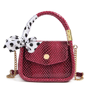 Bolso de hombro de cuero PU para mujer, Mini bolso portátil con bufanda, de lujo, 2023 - Product Image 1