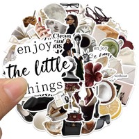 60 autocollants de style luxe Ins pour ordinateur portable et téléphone, motifs graffiti, décoration tendance, filles urbaines, autocollants Clean Girl