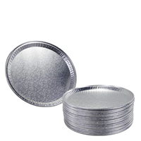 Plateau rond en aluminium de 12 pouces, de qualité alimentaire, recyclable, jetable, en PET, avec gaufrage, pour pizza et plats à emporter