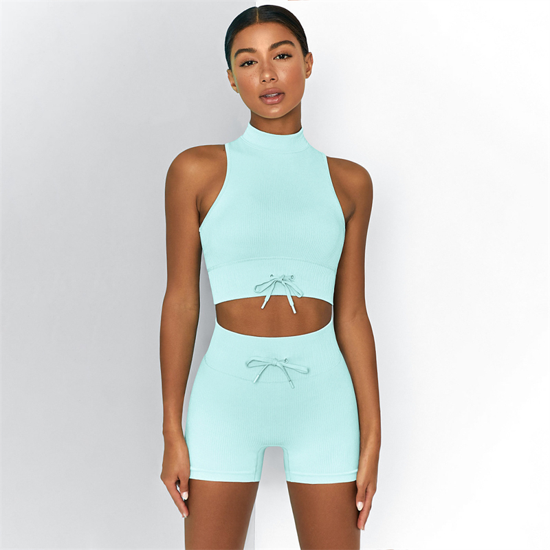 8 colors  Fashion Modern Breathable Workout Clothing Women Active Wear Yoga Set fitness
