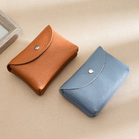 Portefeuilles Homme en Cuir Véritable, Mini Porte-Cartes d'Identité et de Crédit Double Couche pour Femme, Porte-Monnaie Pochette Sac de Rangement, Petits Portefeuilles d'Affaires
