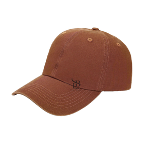 Casquette de baseball marron à 6 panneaux avec logo brodé sur la visière, unisexe, ajustement réglable, tissu sergé, style décontracté - Product Image 1