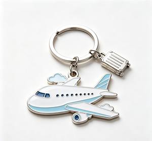 Custom Metal Airplane Keychain Enamel Lapel Pin <b>Bag</b> <b>Charm</b> for Travel Souvenir Promotion Gift - Product Image 2