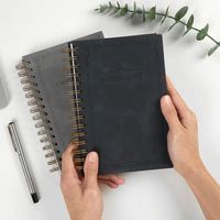 Carnet A5 en cuir PU à couverture rigide gaufrée, spirale, fournisseur en gros pour entreprises et écoles, journal intime, papeterie