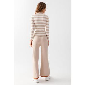 Pull à manches longues rayé pour femmes de haute qualité ensemble de tricots spécial, bureau, tenue quotidienne ensemble haut et bas élégant - Product Image 4