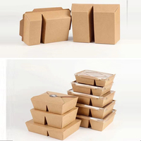 SenAng07 Boîte alimentaire en papier kraft isolé, jetable, écologique, de style moderne, gaufrage mat pour sushi