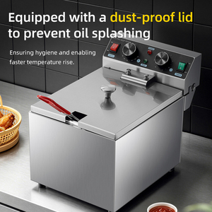 DREAMLAFE EDF-001 <span class=keywords><strong>Friteuse</strong></span> électrique commerciale 8,5 L en acier inoxydable à <span class=keywords><strong>cuve</strong></span> unique avec minuterie 30 min 2800 W 220 V/110 V - Product Image 2