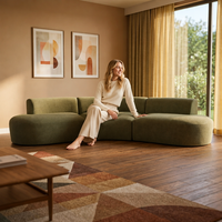 Großhandel Ein-/Zwei-/Dreisitzer Chenille Getuftetes Komprimiertes Sofa aus China Modernes Design für Apartments und Hotels