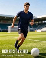 Kaos Latihan Cepat Kering Custom Contrast Panel Pria V-neck Lengan Pendek Olahraga Sepak Bola Gym Workout Tim Training