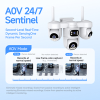 Outdoor Security Camera AI Tracking Zoom Function Two Way Audio Wireless IP Camera Solution Advanced Quad Lens PTZ CCTV Camera