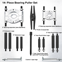 Kit d'Outils Séparateur de Roulements 14 Pièces Extracteur de Pignon Volant Séparateur de Roulements Outil de Retrait pour Véhicules