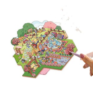 Autocollant mural 3D miniature fait main JHM, autocollant mural en papier de style dessin animé 3D imprimé en offset pour paysage, pour sacs - Product Image 6