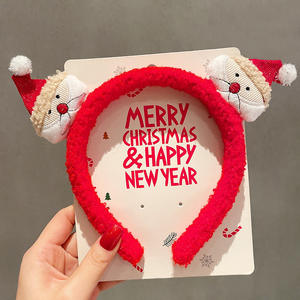 Diadema de reno de Papá Noel de felpa para Navidad, aro de pelo de oreja de Animal suave para niños y niñas, accesorios para fotos de actuación de fiesta - Product Image 4