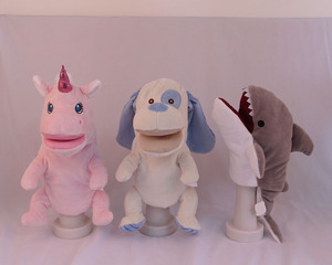 Linda muñeca de trapo personalizada de dibujos animados, marionetas de mano de boca grande abierta para niños, juguete de peluche, marioneta de mano de perro de felpa - Product Image 6