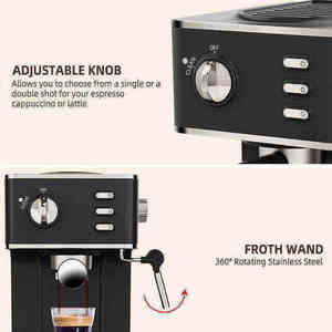 Modern 2-in-1 20Bar Touch Screen Semi-<b>Automatic</b> Espresso <b>Coffee</b> Maker Brew System for Household Use 15-Cup Capacity Temperature - Product Image 5