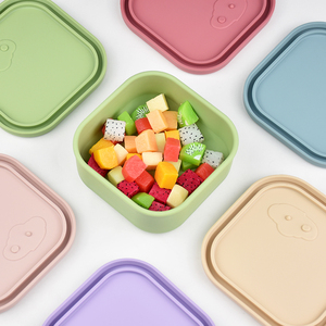 Hình Trái Tim Vent Thiết Kế Trẻ Em Dành Cho Người Lớn Phù Hợp Thực Phẩm Cấp Silicone Vuông Hộp Ăn Trưa 1-3L Nhiệt Độ Cao Bền Rò Rỉ Bằng Chứng - Product Image 2