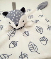 Couverture de sécurité personnalisée en peluche douce en forme de renard, jouets en peluche pour bébés
