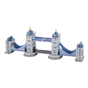 Factory direct children's toys world famous building London Tower Bridge paper puzzle model mini iq 3D puzzle