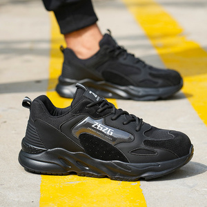 Wholesale Men Work Shoes Anti-Smashing Safety Sport Work <b>Sneaker</b> ,Soft EVA Outsole Shock-absorbing Safety Shoes <b>Black</b> - Product Image 4