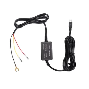 12V-24V DC to 5V DC voltage Regulator With 3.2 Meters Cable 3 lead mini USB Hard Wire Kit For Dash Cam Dash Cam Hard Wire Kit