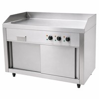 Gril électrique professionnel sur pied à surface plate 12kW 16kW 380V pour restaurant, idéal pour burgers, steaks et petit-déjeuner en cuisine