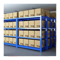 Étagère métallique sans boulons Q235 de 200 kg/étagère, unité de rayonnage métallique réglable à 4 niveaux, solution de stockage industrielle pour entrepôt