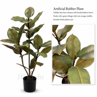 Plante artificielle en caoutchouc de 80 cm, aspect réaliste, faux ficus vert, vente en gros OEM directe d'usine pour la décoration intérieure de la maison et du bureau