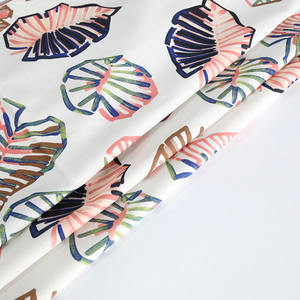 Patrón de hoja de impresión digital de gran oferta en tela tejida de lino 45% algodón 55% - Product Image 1