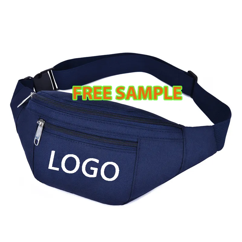 Wholesale promotion polyester sports running waterproof waist bag sling crossbody custom fanny pack