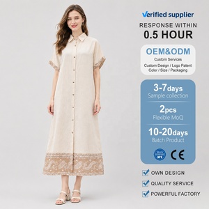 <span class=keywords><strong>Abito</strong></span> chemise midi da donna in viscosa, vestito elegante con stampa paisley e bottoni, <span class=keywords><strong>abito</strong></span> <span class=keywords><strong>lungo</strong></span>. - Product Image 2