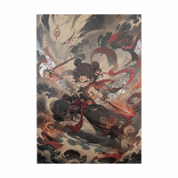 Impressions d'art personnalisées, vernis 3D, impression UV en relief, mythologie chinoise, Nezha, anime, effet texturé en relief, articles de collection