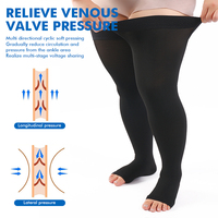 Bas de contention unisexe extra larges S-5XL, 20-30 mmHg, opaques, à bout ouvert, pour la circulation pendant l'allaitement