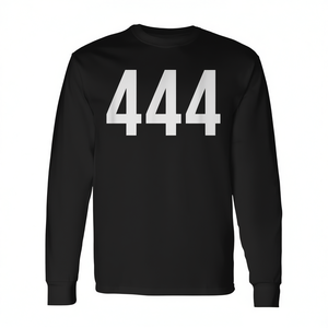 T-shirt a maniche lunghe con numero angelo 444, numerologia spirituale - Product Image 1