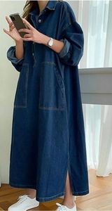 <span class=keywords><strong>Abito</strong></span> in <span class=keywords><strong>Denim</strong></span> da donna primavera autunno manica lunga Maxi camicia con Modulare - Product Image 4