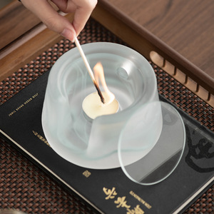 Calentador de Té de Vidrio, Base Calefactora con Vela, Estilo Japonés, Pequeño, para Oficina, Accesorio para Té - Product Image 4