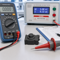 Interrupteur à bouton-poussoir SUDA Latching KAN-26B 1,5A 250VAC DPDT 1NO1NC 2 broches, montage sur circuit imprimé plat en plastique, pour appareils électroménagers, OEM, IP40, mécanique