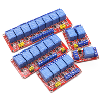 Module de relais 1/2/4/8 voies 5V 12V 24V avec isolation optocoupleur, prise en charge des tensions haute et basse, carte d'extension à déclenchement plat