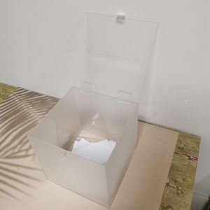 Op maat gemaakte 3 mm dikke acryl huwelijks-wensbak met slot, kaartendoos, uitnodigingskaartjes-opvangdoos met geprint logo - Product Image 6