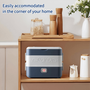 Boîte à lunch isotherme de grande capacité 2,4 L 200 W, chauffage électrique, peut être branchée sur une mini-cuiseuse à riz, boîte à lunch électrique - Product Image 6