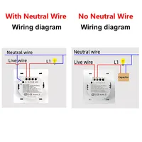 Interruptor de Luz Inteligente Tuya con Wi-Fi, Control por Aplicación, Control con Botón, Compatible con Cable Neutro/Sin Cable Neutro, Compatible con Alexa y Google Home